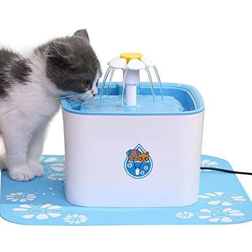 fuente de agua para gato flor